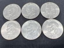 (6) Eisenhower One Dollar Coins, Bid x 6