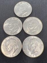 (5) Eisenhower One Dollar Coins, Bid x 5