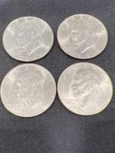 (4) Eisenhower One Dollar Coins, Bid x 4
