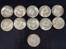 (11) 1964 Kennedy Half Dollars