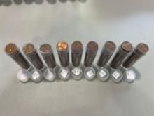 (9) Tubes of Assorted Pennies