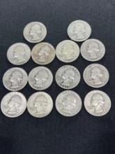 (14) Silver Washington Quarters, Bid x 14