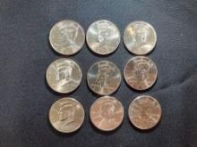 (9) 2011 D Kennedy Half Dollars