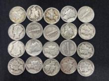 (20) Mercury Dimes