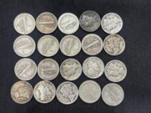 (20) Mercury Dimes