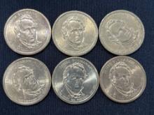 (6) Presidential James Buchanan Dollar Coins