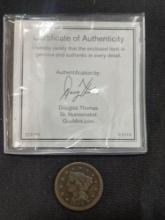 1854 Large Cent Coin
