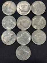 (10) Kennedy Half Dollars