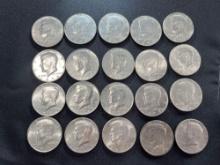 (20) 1970s Kennedy Half Dollars