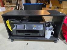 Epson workforce WF-7610 printer, stand, mugs