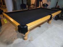 Slate pool table 8 foot, (5) pool sticks, cover, billiard balls