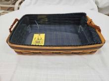 1999 Longaberger Collector's Club Serving Basket w/ Liner & Protector