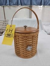 2003 Longaberger Insulated Ice Bucket Basket w/ Lid & Protector