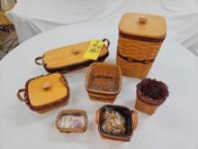 Longaberger 1995 Fathers Day Mini Waste Basket, 1997 Fathers Day Day Basket, & Small Basket