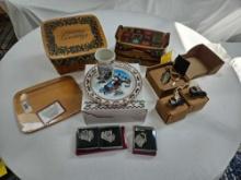 Longaberger 2002 Christmas Traditions Basket, 2001 Holiday Greetings Basket, and Santa Milk &