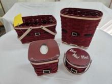 2010 Longaberger 4 Pc. Santa Belly Basket Set