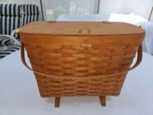 1989 Longaberger Footed Magazine Basket - No Protector or Liner