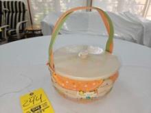 2010 Longaberger Easter Fields Easter Basket w/ Liner, Lid, & Protector