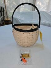 2011 Longaberger Hanging Snowman Basket w/ New in Bag Face Pieces