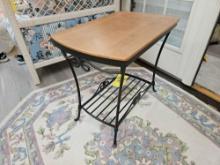 Longaberger Wrought Iron Library Table w/ Wooden Top