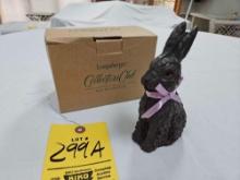NIB Longaberger Collector's Club Resin Chocolate Bunny