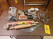 Rolling Pins, Pyrex Measuring Cups, Pizza Cutters, Cookbooks
