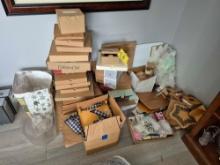 Longaberger Corner Contents Lot - Misc. Empty Boxes, Lids, Protectors, Bags, & Accessories