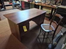 Solid Wood Desk w/ Office Chair