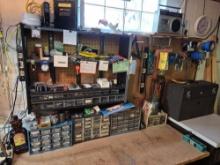 Contents Atop Workbench & Wall Contents - Hardware Organizers, Precision Tools, & Adhesives