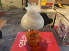 Oil lamp with a Milk glass shade
