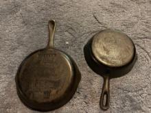 Wagners 9in cast iron skillet and a 8in cast iron skillet