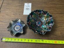Fenton Carnival glass bowl 9in diameter - 6in diameter carnival glass bowl