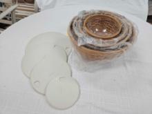 Longaberger 4 Pc. Food Carrier Basket Set w/ Protectors & Lids