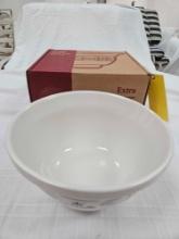 NIB Longaberger Pottery Extra Large White & Blue Mixing Bowl