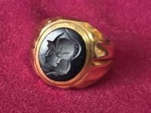 Marked 14Kt Gold Mans Ring 9.3 grams