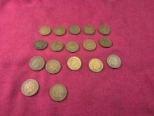17 Indian Head Pennies Penny