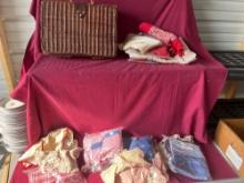 Wicker Basket, Linens