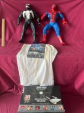 Spider-Man Action Figures, Star Trek T Shirt and Star Trek The Telephone Set