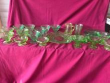 Vintage Green Depression Glass