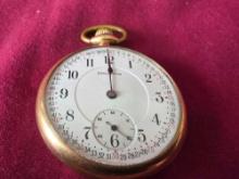 Burlington Pocket Watch 21j 14Kt Gold Strata Case Not Running