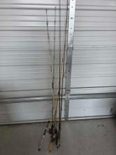 Vintage Fishing Poles Rods Reels