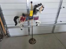 Plastic Carousel Horse On Stand