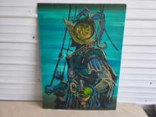 Vintage Conquistador Oil Painting On Board Signed Van Gaard