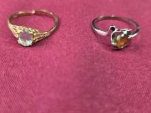 2 Marked 10Kt Gold Ladies Rings 3.2 Grams