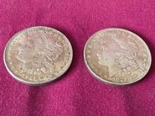 2 Morgan US Silver Dollars 1921