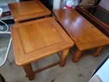 Set of 3 pine matching coffee/end tables