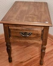 TWO Matching end tables - solid wood - heavy and well made