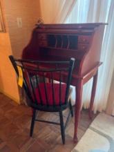 Roll Top Desk with Chair