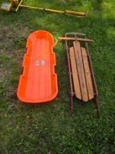 Flexible flyer sled and plastic sled
