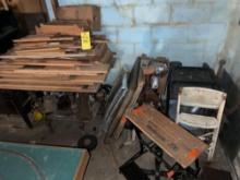 Assorted Lumber, Stool, Workmate, Folding Tables